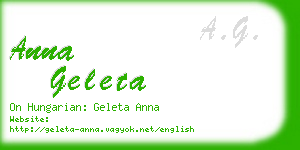 anna geleta business card